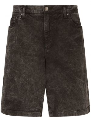 Pantaloni scurți din denim zdrențuiți Dolce & Gabbana negru