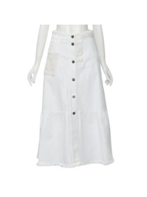 Spódnica bawełniana Valentino Vintage biała