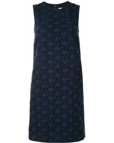 Mini vestido con bordado ajustado Carolina Herrera azul