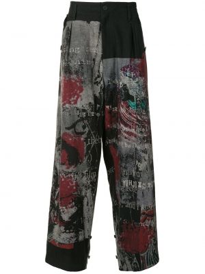 Pantalones con estampado Yohji Yamamoto negro