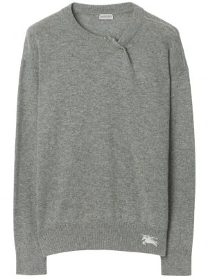 Пуловер бродиран с кръгло деколте сиво Burberry