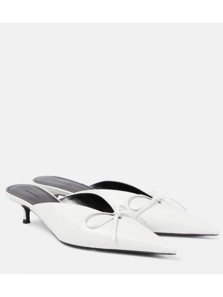 Mules con lazo de cuero Balenciaga blanco