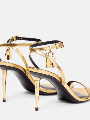 Kožené kožené sandále Tom Ford zlatá