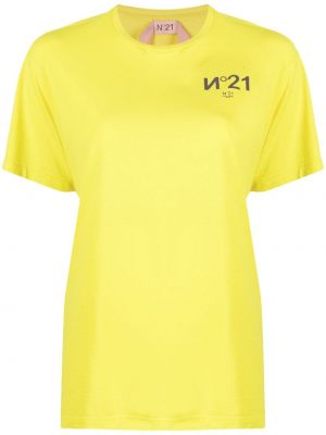 Тениска с принт N°21 жълто