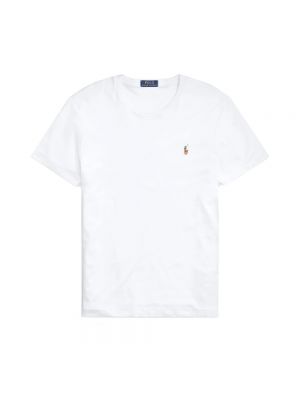 Koszulka slim fit z krótkim rękawem w paski Polo Ralph Lauren biała