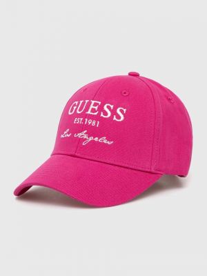Хлопковая кепка с аппликацией Guess розовая