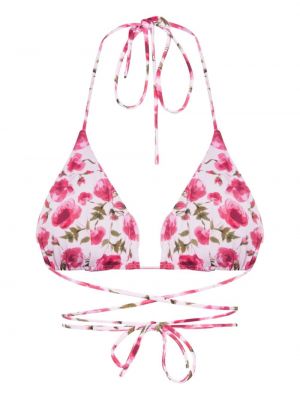 Bikini w kwiatki z nadrukiem Magda Butrym różowy