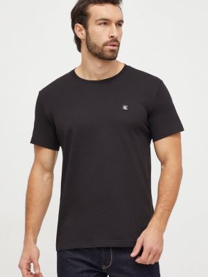 Тениска с дълъг ръкав Calvin Klein Jeans черно