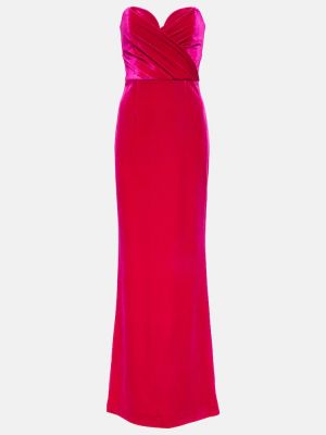 Βελούδινη μάξι φόρεμα Rebecca Vallance ροζ