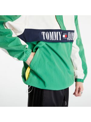 Oversized τζιν μπουφάν Tommy Jeans πράσινο