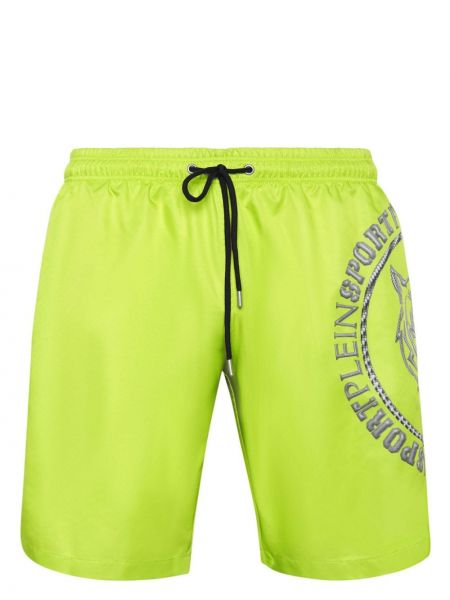 Pantaloni scurți de sport cu imagine Plein Sport galben