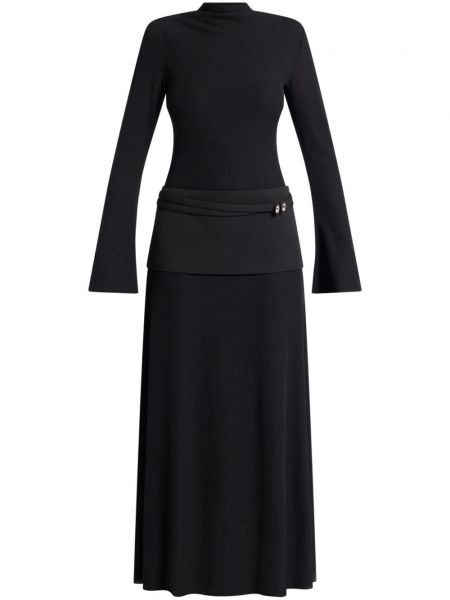 Midi obleka z draperijo Chats By C.dam črna
