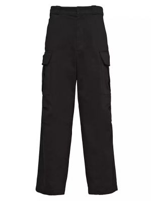 Атласные брюки карго Prada черные