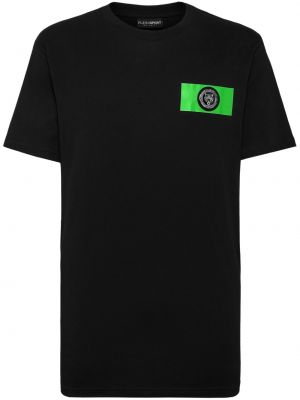 Kokvilnas sporta t-krekls Plein Sport melns
