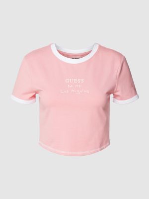 Koszulka z nadrukiem Guess Activewear różowa