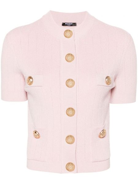 Lyhyt villapaita Balmain pinkki