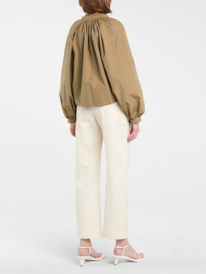 Blusa de algodón Jil Sander marrón