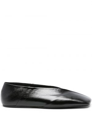 Asimetrične usnjene nizki čevlji Jil Sander črna
