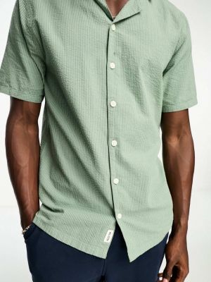 Хлопковая рубашка Hollister зеленая