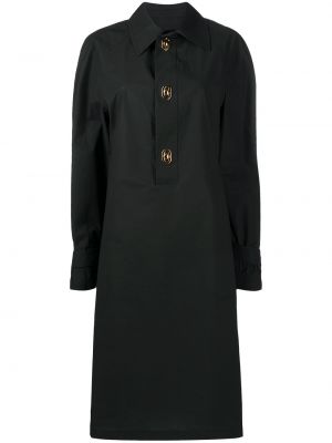Vestido camisero manga larga Bottega Veneta negro