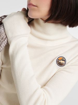 Zīda vilnas džemperis ar augstu apkakli Chloã© balts