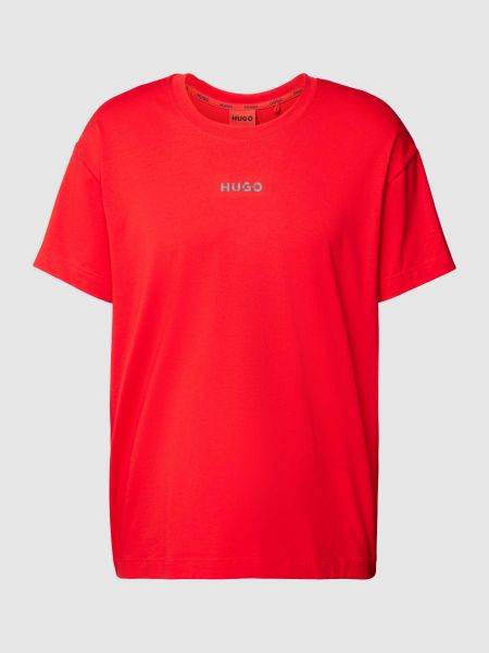 Koszulka z nadrukiem oversize Hugo czerwona