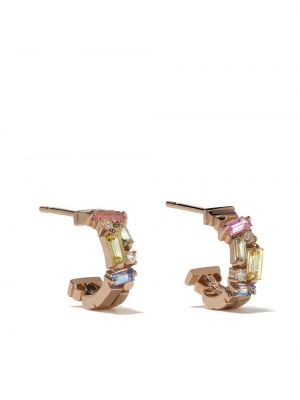 Boucles d'oreilles à imprimé à boucle en or rose Suzanne Kalan