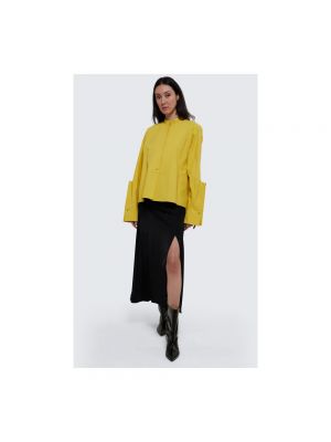 Blusa de algodón Jil Sander amarillo