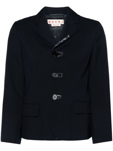 Uld broderet blazer Marni blå