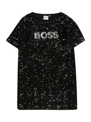BOSS Kidswear Šaty  čierna / strieborná
