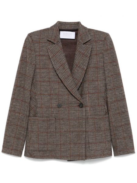 Dobbeltradet blazer med print Harris Wharf London brun