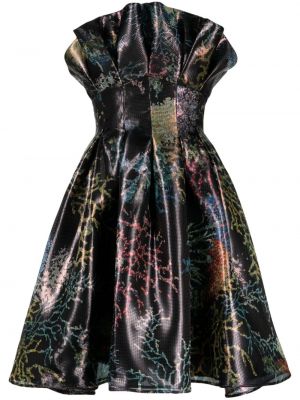 Κοκτέιλ φόρεμα με σχέδιο Amsale μαύρο