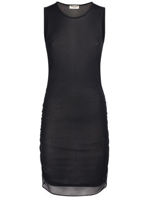 Najlonska haljina Saint Laurent crna