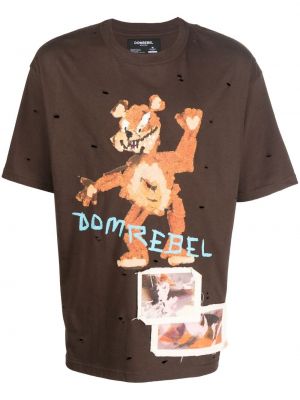 T-shirt con stampa Domrebel marrone