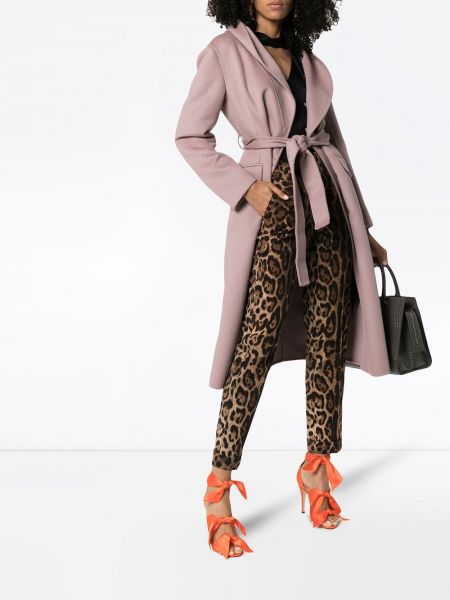 Pantalones rectos slim fit con estampado leopardo Dolce & Gabbana marrón