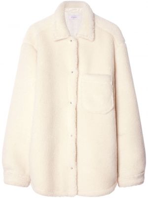 Oversize fleece jacke Off-white weiß
