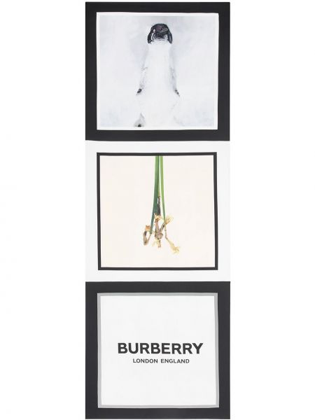 Pañuelo de seda con estampado Burberry blanco