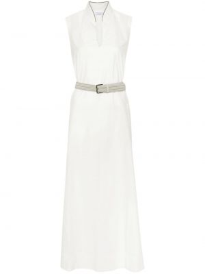 Φόρεμα με χάντρες Brunello Cucinelli λευκό