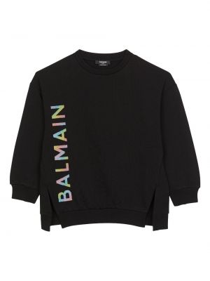 Printti puuvilla huppari tytöille Balmain Kids musta