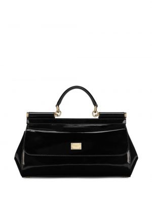 Lakovaná kožená nákupná taška Dolce & Gabbana
