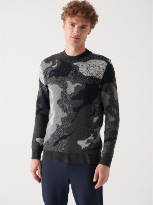Жакардовий вовняний светр Avva сірий