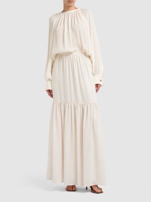 Falda larga de lana Max Mara blanco
