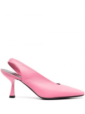 Асиметрични полуотворени обувки с отворена пета Pinko розово