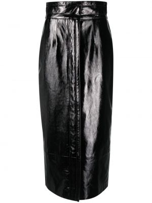 Kožená sukňa Philosophy Di Lorenzo Serafini čierna