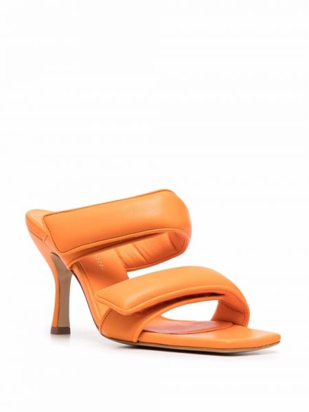 Sandały skórzane Giaborghini pomarańczowe