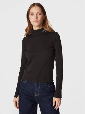 Dolčevita slim fit Calvin Klein Jeans crna