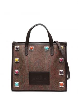 Shopper handtasche mit print mit paisleymuster Etro braun