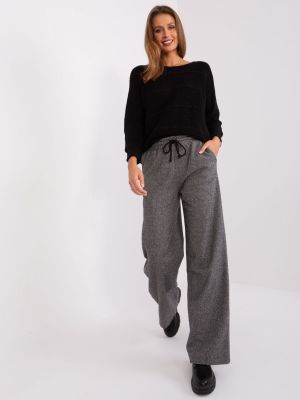 Pantaloni tricotate cu model herringbone Fashionhunters