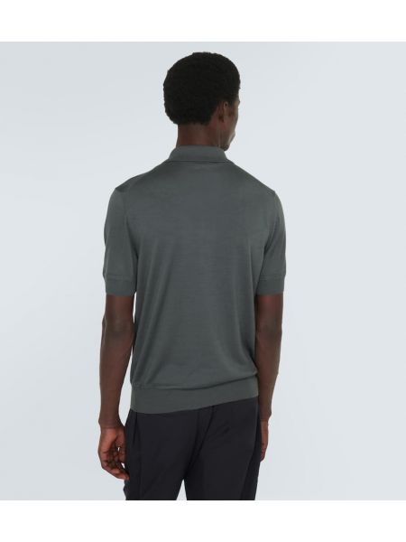 Kašmyro šilkinis polo marškinėliai Tom Ford pilka