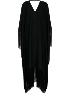 Asymetrické košilové šaty s třásněmi Taller Marmo černé